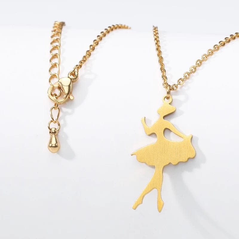 Ballerina Dancer Gold Necklace