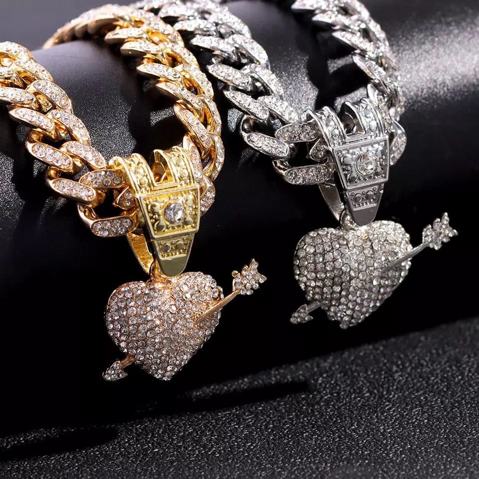 Blinged Out Heart Women's Necklace Necklace