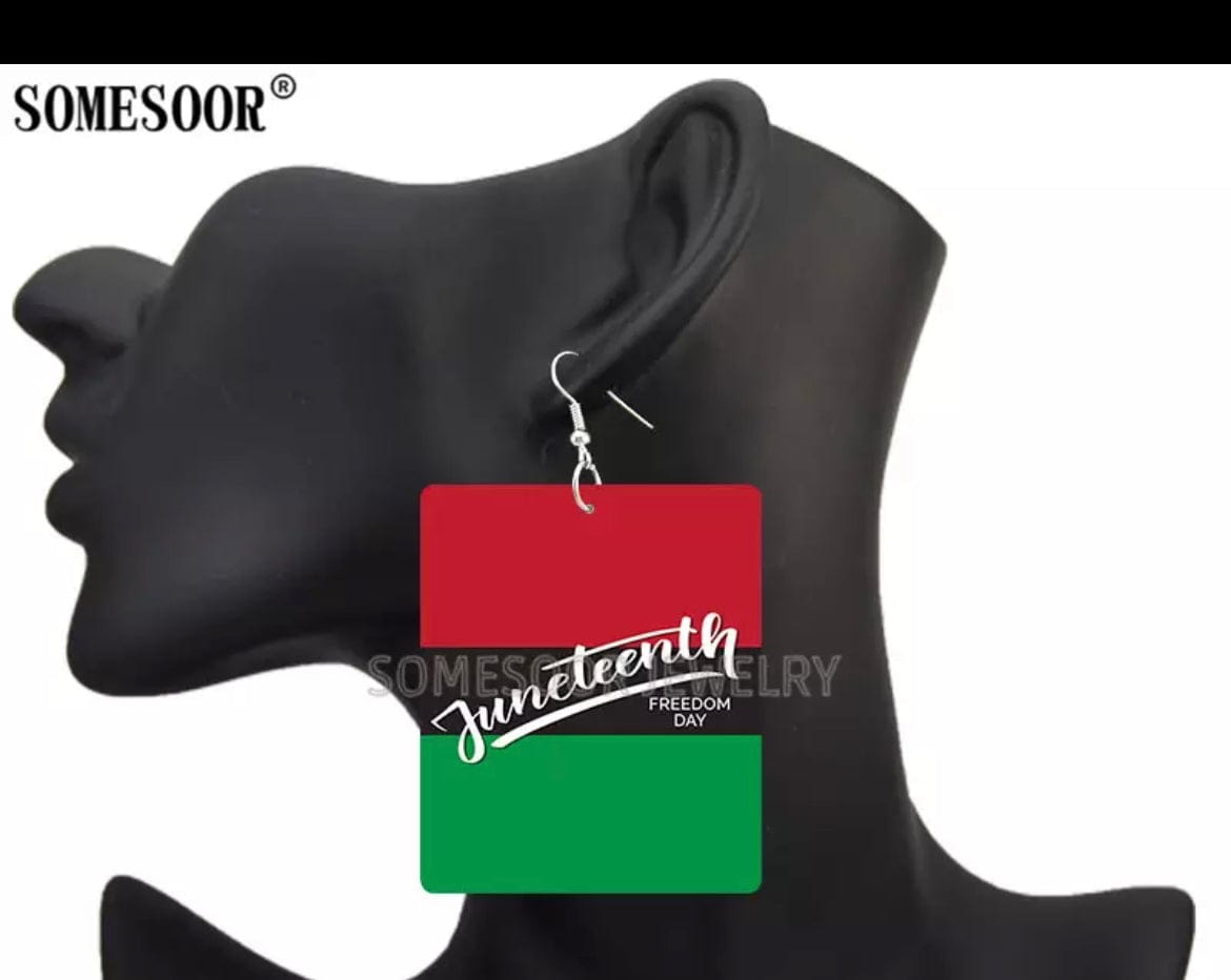 Juneteenth- Pan African Flag Earrings