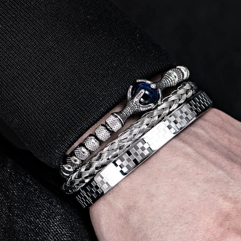 Lavish Silver Eagle Men's Bracelet Rope Men's Bracelet