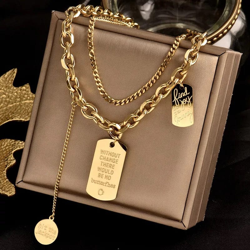 Gold Layered Unisex Necklace