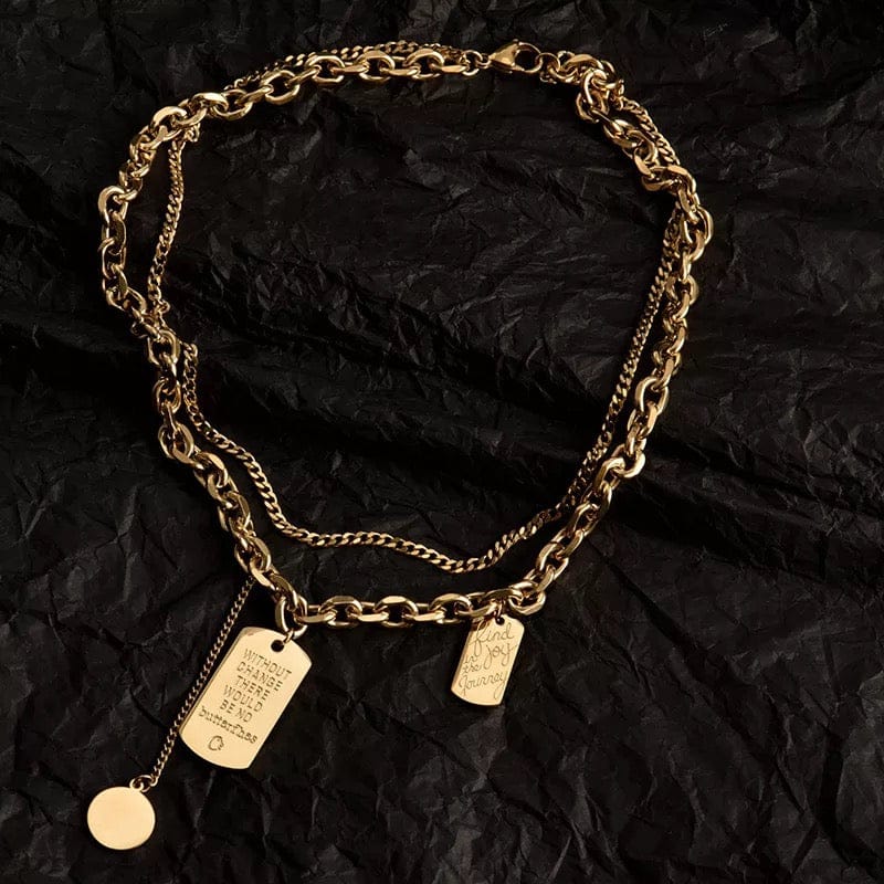 Gold Layered Unisex Necklace