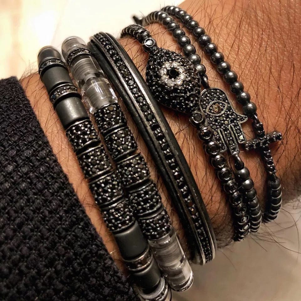 5pcs Black LuxuryBracelet Set