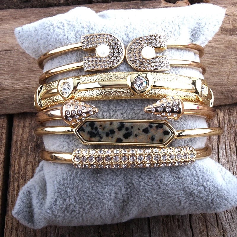 5 Pc Metal Bracelet Bangle Set