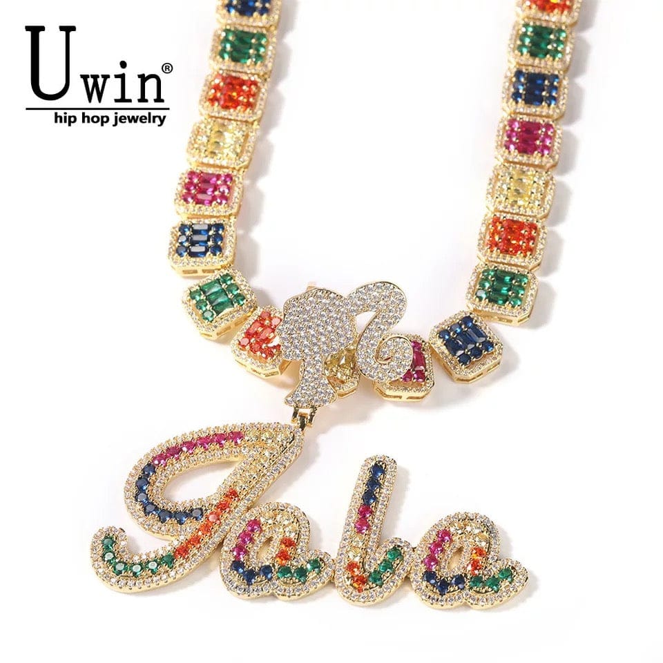 Gold Multi color Custom Necklace