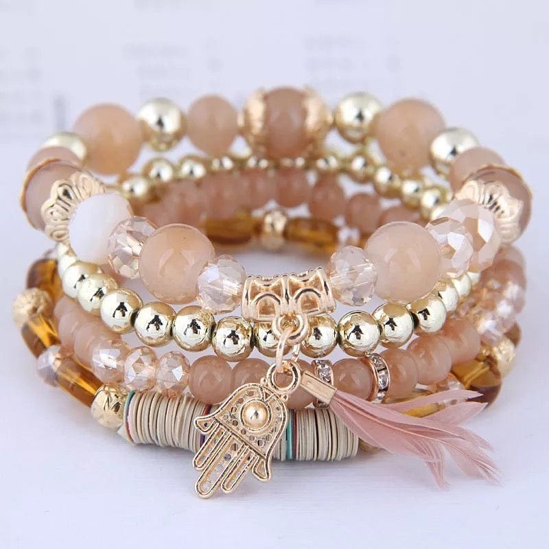 Neutral Bohemian Beaded Bracelet