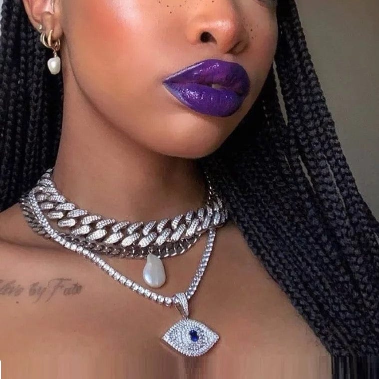 Blinged out Evil Eye Necklace
