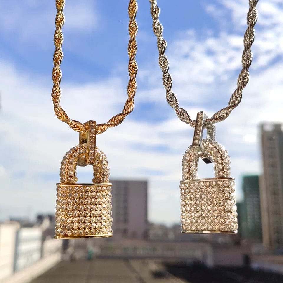 Blinged Lock Necklace