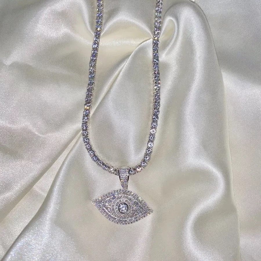 Blinged out Evil Eye Necklace