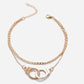 Boho Double Chain Anklet Fashion Multilayer Foot Jewelry Fashion Handcuffs Ankle Bracelet For Women Beach Accessories Gift