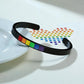 Pride Love Rainbow Color Cuff Unisex Bangle BraceletUs