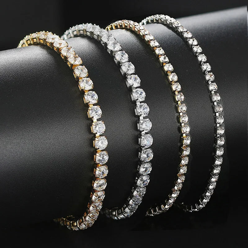 Iced Out 4MM Zircon Tennis Anklet Bracelet for Women Dazzling Bracelet on The Leg Chain Sexy Decoration on Foot Fashion Jewelry