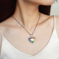 Modyle New Fashion Silver Color Stainless Steel Heart Pendant Necklace Rainbow Gay Lesbian LGBT Pride Wedding Jewelry