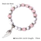 Female Rose Gold Color Metal Spacer Charm Natural Matte pink Zebra Stone bead beaded bracelet for women friend jewelry wholesale