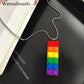 Acrylic rainbow building blocks Necklace