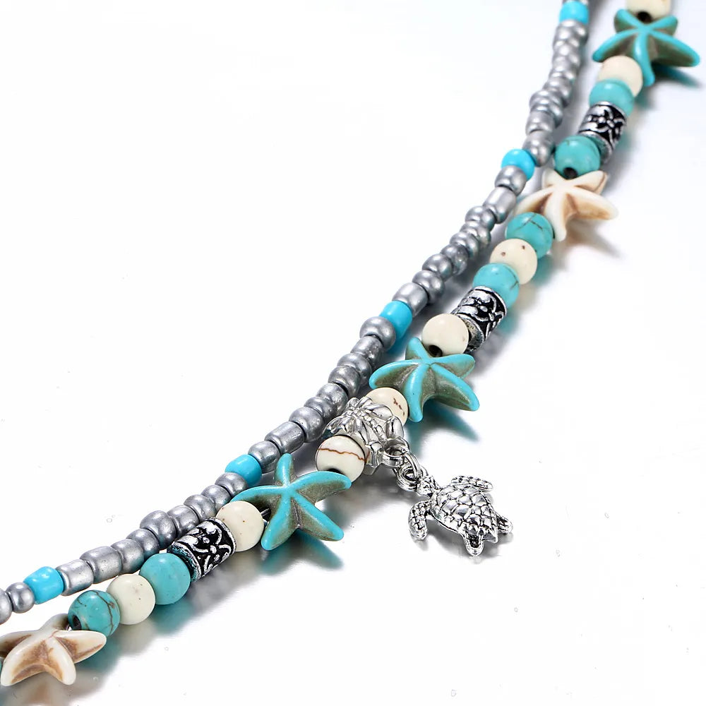 Bohemia Anklets For Women Shell Starfish Turtle Tree of Life Elephant Sandals Shoes Barefoot Beach Ankle Bracelet Foot Jewelry