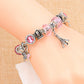 Silver Color Eiffel Tower Crown Charm Bracelet Cute Butterfly Pendant Bead  Bracelets & Bangles Diy Jewelry Gift
