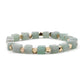 BOJIU Hot Natural Square Stone Bracelet For Women Gold-color Copper Nuggets Opal Lava Dalmation Jaspers Amazonite Bracelet BC277