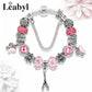 Silver Color Eiffel Tower Crown Charm Bracelet Cute Butterfly Pendant Bead  Bracelets & Bangles Diy Jewelry Gift