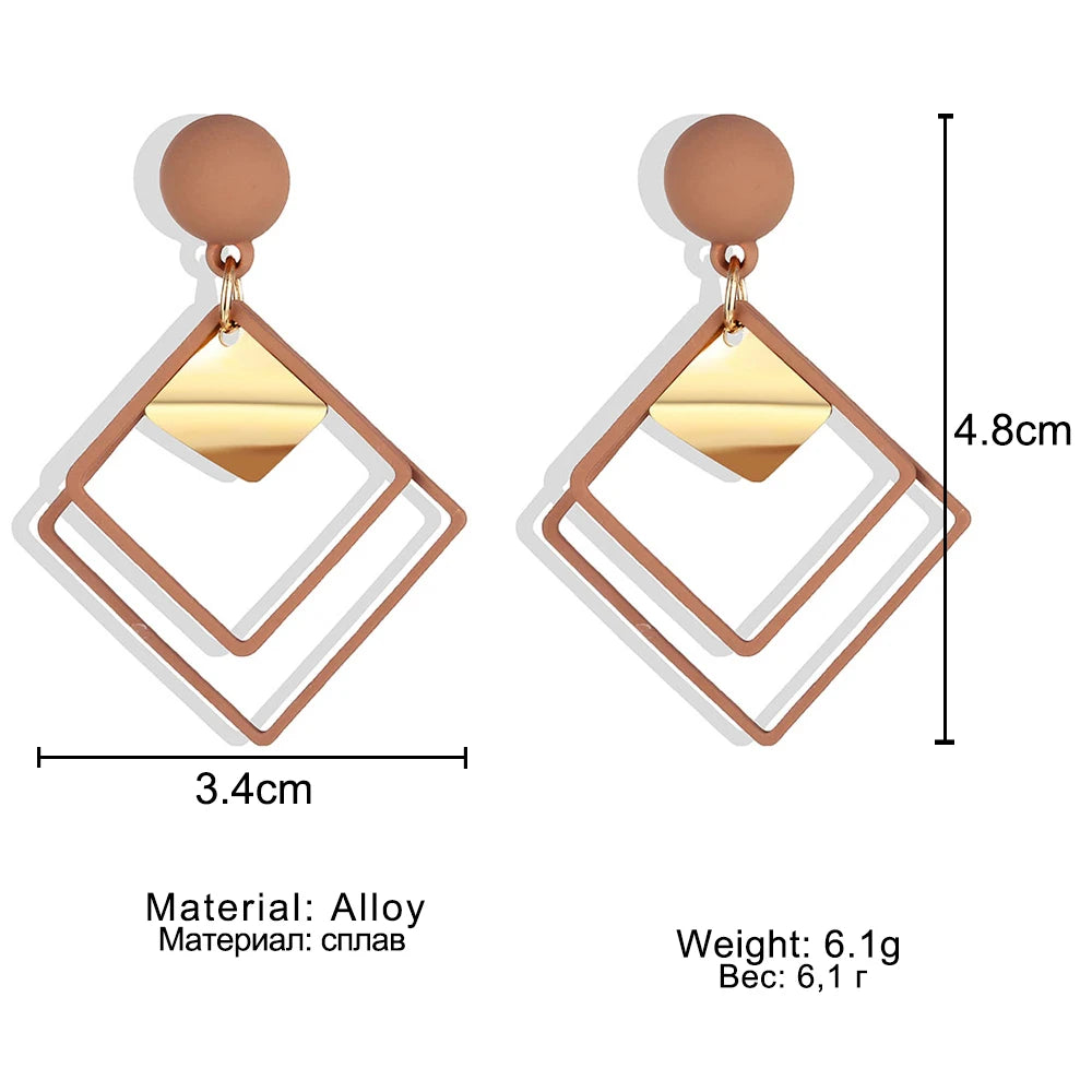 IPARAM Fashion Statement Geometric Drop Earrings for Women Vintage Alloy Earrings Party Jewelry Gifts Wholesale
