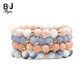 7 Colors Elastic Glass Beads Bracelets For Women Gold Plastic Rondelle Spacer 8mm Matte & Smooth Glass Bead Bracelet Femme BC304