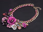 Statement Vibrant Pink Flower Necklace