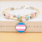 LGBT Lesbian Pride Rainbow Glass Dome Cabochon Pendants Bracelet Jewelry Multilayer Colorful Ceramic Beads Bracelets Accessories
