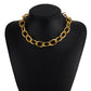 IPARAM Fashion Gold Color Punk Chain Choker Necklace Statement Women's Geometric Thick Chain Clavicle Necklace Bohemian Jewelry