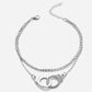Boho Double Chain Anklet Fashion Multilayer Foot Jewelry Fashion Handcuffs Ankle Bracelet For Women Beach Accessories Gift