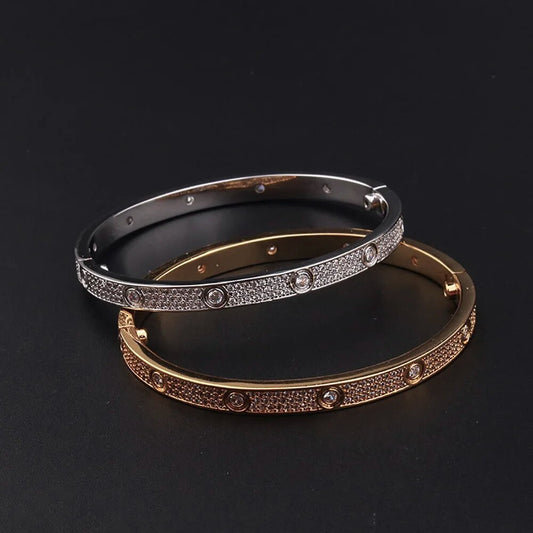 Hot  Brand Products Screw Fashion Luxury For women men Bracelet Cubic Zirconia Inlaid Party Elegant Style Couple Bracelet