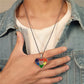 Modyle New Fashion Silver Color Stainless Steel Heart Pendant Necklace Rainbow Gay Lesbian LGBT Pride Wedding Jewelry