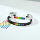 Pride Love Rainbow Color Cuff Unisex Bangle BraceletUs