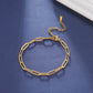 Skyrim Friendship Paperclip Link Chain Women Girls Stainless Steel Gold Color Bracelets 2025 Minimalist Jewelry Valentine Gift