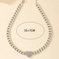 Heart Charm Cuban Chain Choker For Women Silver Color Chain Full Crystal Stone Heart Pendant Fuchsia Trendy Necklace For Girl