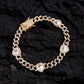 Iced Out Bling Rhinestone Paved Heart Anklet for Women 9.5MM Cuban Link Chain Foot Ankle Leg Bracelet Chain Fashion Jewelry Gift
