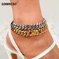 Summer 14MM Chunky Cuban Anklet For Women Gold-plated Rhombus Cuban Link Chain Anklets Beach Sandals Jewelry New