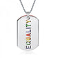 Stainless  Love   Enamel Necklaces Rainbow Flag Double Pendant Necklace