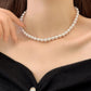 The Chloe Circular Glass Pearl Necklace -