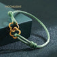 MOONLIGHT Adjustable Double Four Leaf Clover Charm Bracelet For Women Classic Silk Rope Bracelet Fashion Jewelry Party Gifts