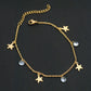 Gold Color Stainless Steel Bracelet on the Leg Moon Star Flower Charm Anklets Woman Foot Ankle Chains Girls Beach Accessories