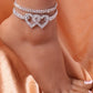 Beautiful Dazzling Cubic Zirconia Chain Anklet for Women Fashion Silver Color Ankle Bracelet Barefoot Sandals Foot Jewelry