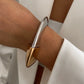 Ingemark Exaggerated Punk Irregular Wide Cuff Bangle for Women Vintage Gold Color Chunky Metal Bracelets Men Hand Jewelry Gift