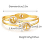 Luxury Stainless Steel Tree of Life Open Bracelet For Women Men Gold-color Cubic Zircon No Fade Color Lucky Cuff Bangle Jewelry