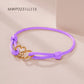 MOONLIGHT Adjustable Double Four Leaf Clover Charm Bracelet For Women Classic Silk Rope Bracelet Fashion Jewelry Party Gifts