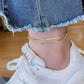 316L Stainless Steel Gold Color Double-Layer Anklets For Women Girl New Trend Leg Chain Waterproof Jewelry Gift Party