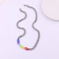 Stainless Steel Cuban Chain for Men Women Colorful Rainbow LGBT Gay Pride Neck Chains Hiphop Choker Necklace Collar Jewelry New