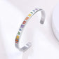 Black  Rainbow Color Roman Number Cuff Bangle Unisex Pride Love Unisex Bracelets