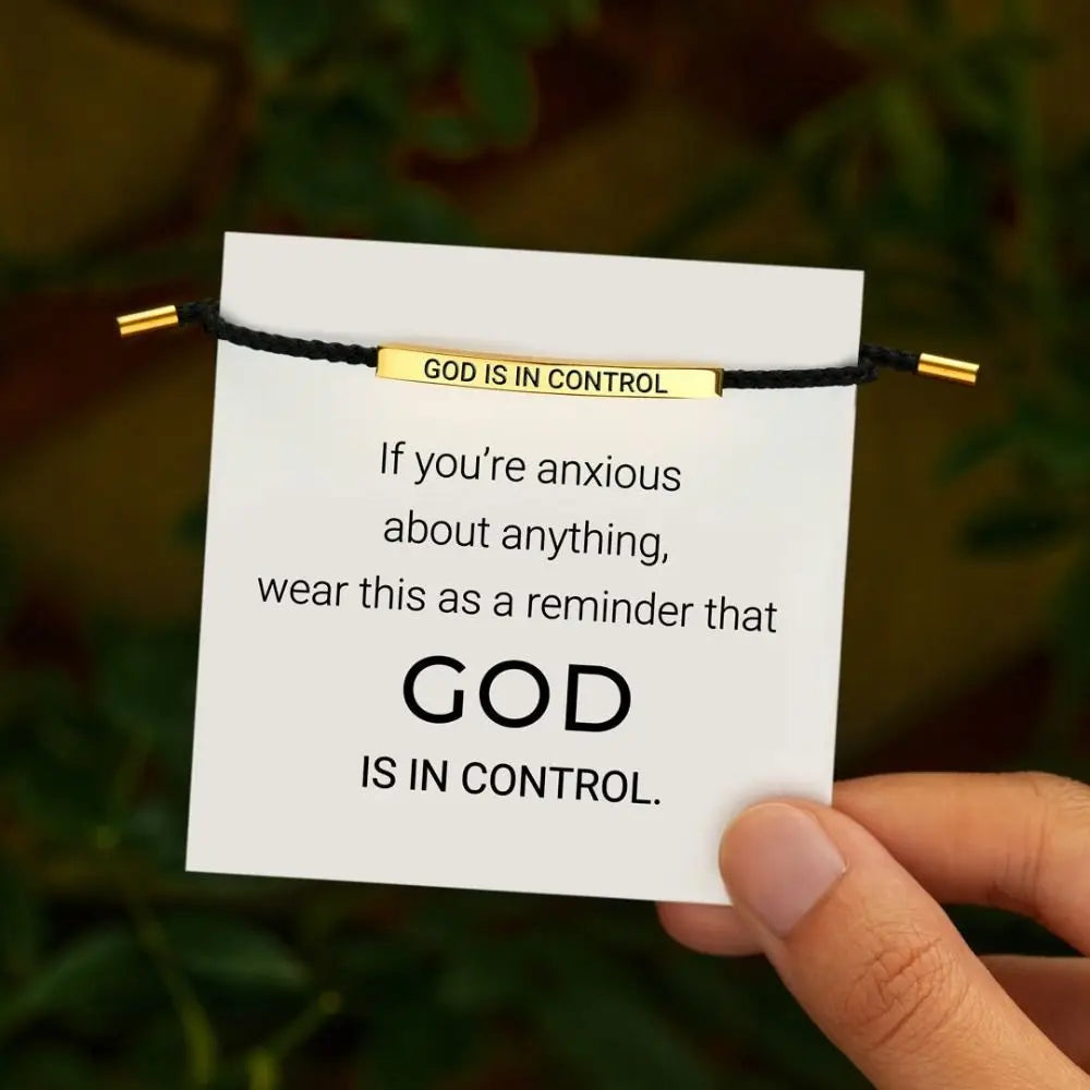 GOD IS IN CONTROL Tube Bracelet for Women Men Inspirational Bracelet Adjustable Braided Bracelet Couple Bracelet Jewelry Gift