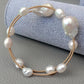 Natural  Freshwater White Baroque Pearl  Adjustable Women's Bracelet