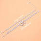 Beautiful Dazzling Cubic Zirconia Chain Anklet for Women Fashion Silver Color Ankle Bracelet Barefoot Sandals Foot Jewelry